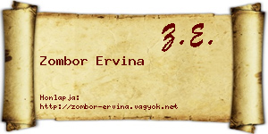 Zombor Ervina névjegykártya